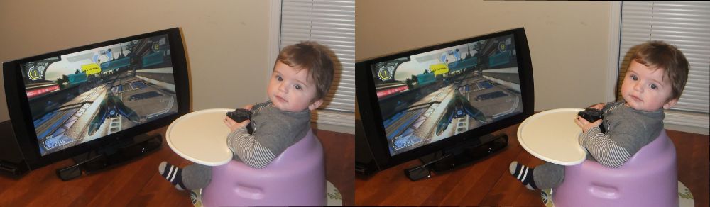 Youngest 3D Gamer in the World with PS3 3D Display!